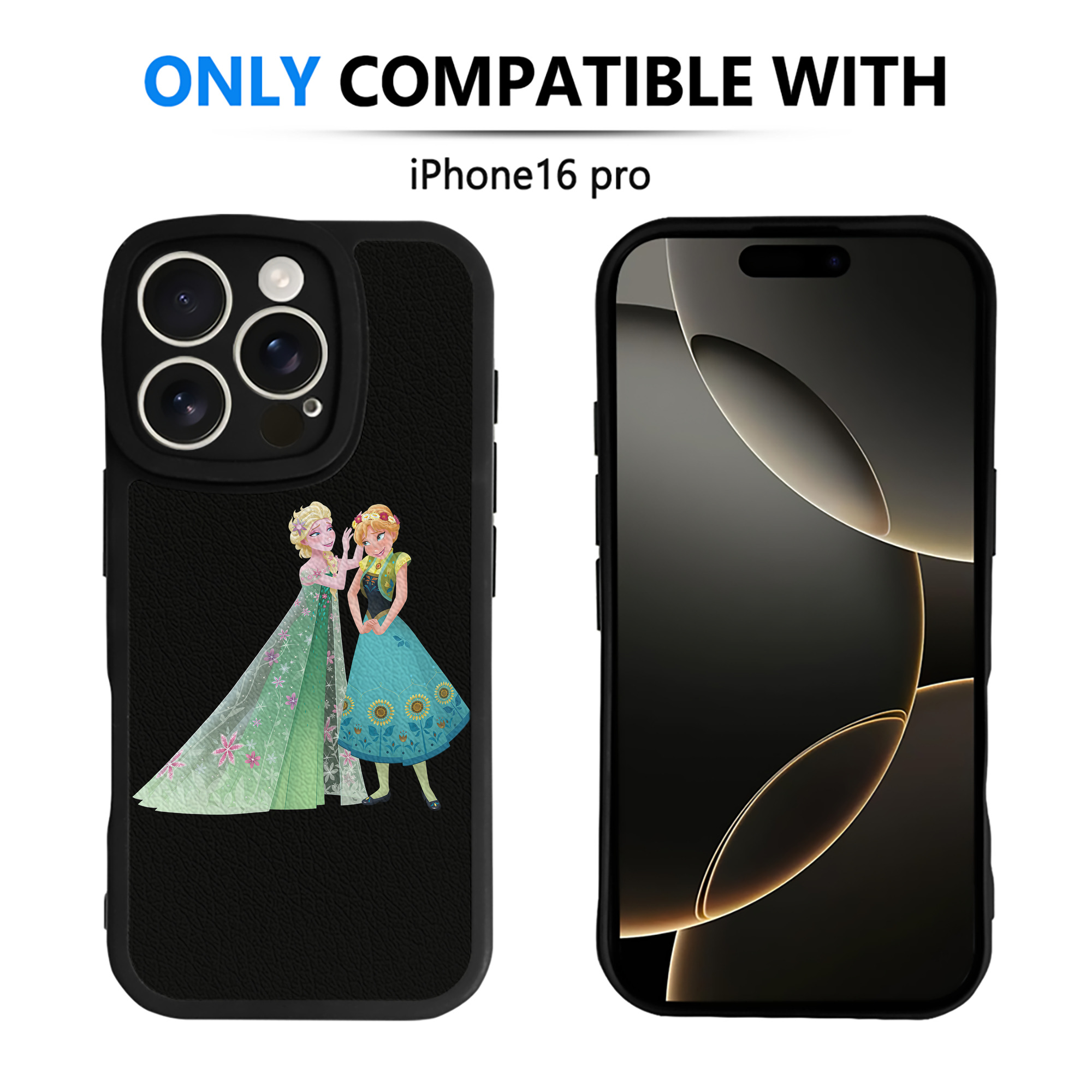 （画像用） アナと雪の女王 アンナ エルサ Frozen Anna Elsa 【iPhone 16シリーズ対応】シリコンスマホケース（レザー調） 材質：シリコン